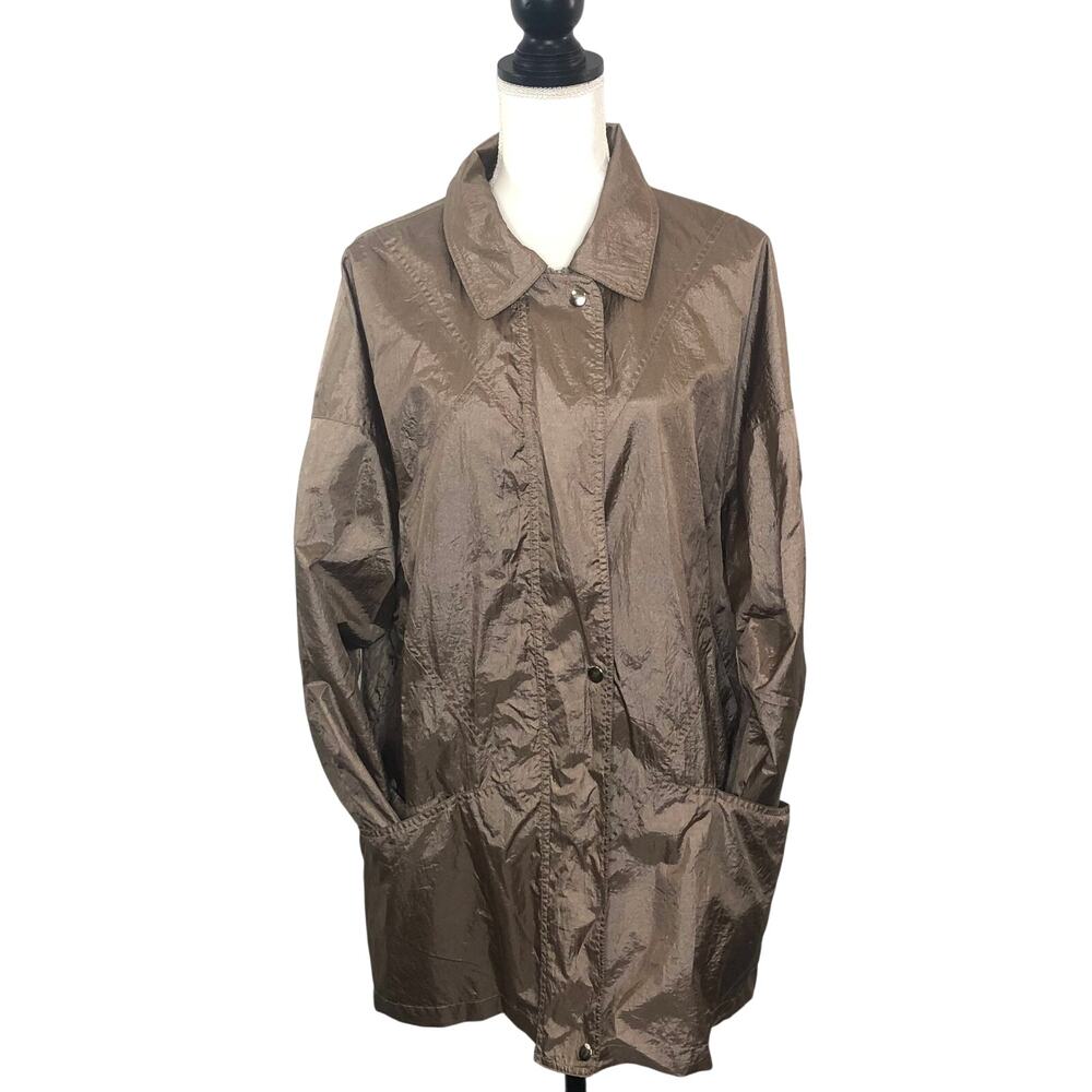 Vintage Haband 90s metallic crinkle windbreaker size xl